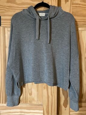 Simply Southern Heather Gray Cropped Hoodie